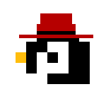 Logo officiel du projet - Tête de pengouin en pixelart